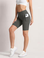 Shorts De Cintura Alta 2XXL Para Mujer En 16 Colores Estilo Fitness Con Bolsillos Y Compresión Ropa Deportiva Casual De Verano Nylon - details 12