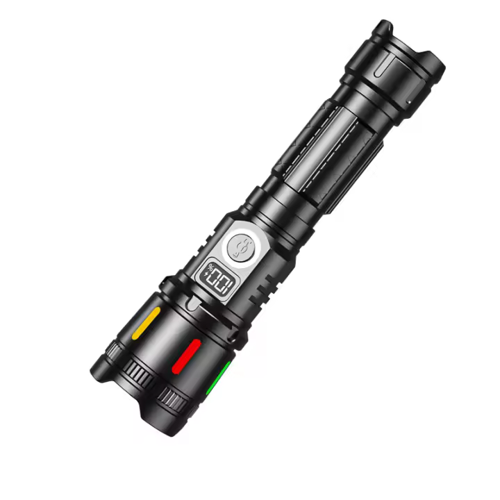Led remoto láser portátil antorcha pantalla digital recargable luces de emergencia patrulla de control de inundaciones al aire libre fuerte luz  antorcha - 1