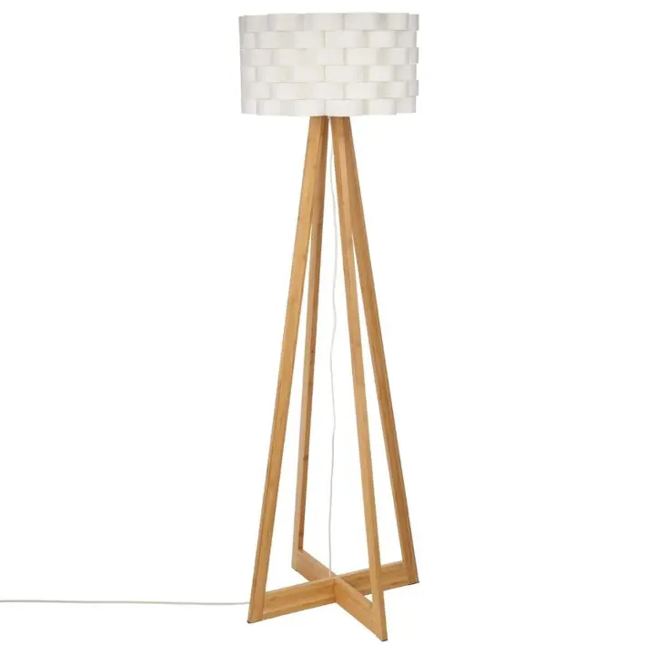 Atmosphera Lámpara de Pie Bambú Blanco 150cm - Diseño Natural - 1