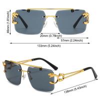 Gafas De Sol Retro Sin Marco De Arco Doble Para Hombres Y Mujeres Protección UV400 Metal Gradiente Unisex Grandes Cuadradas - details 1