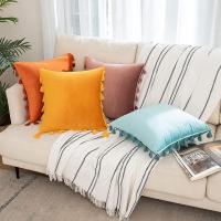 Fundas Para Cojines Negros Con Borlas Hechas a Mano 30x50cm 45x45cm 50x50cm De Velours Sólido Para Sofá Sala De Estar Dormitorio - details 8