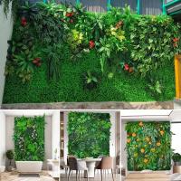 Cerda De Hierba Artificial 40x60cm Eucalipto Falso Césped Para Decoración De Jardín Fiesta Y Muralla Colgante Mat De Vegetación - details 0