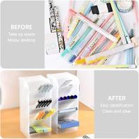 4 Piezas Portalápices Multifunction, Organizador de Escritorio para Lápices,Lapiceros para Libro, Organizador de Pluma para - details 2