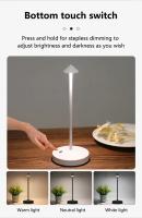 Lámpara De Escritorio LED Táctil Recargable Sin Cable Con Luz Dimmer En 3 Colores Para Decoración De Dormitorio Restaurante Barra - details 5