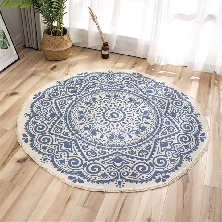 Alfombra redonda Mandala - Algodón - Estilo bohemio - Diámetro: 92 cm - Alto: - Sunny - 1