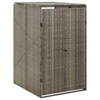 vidaXL Cobertizo para contenedor de basura ratán PE 70x80x117 cm Color Negro,  Gris, y mas - details 1