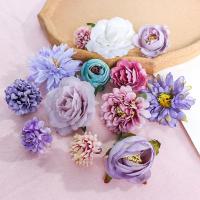 Flores Artificiales De Seda Rosa Mezcladas Para Decoración De Hogar Bodas DIY Accesorios De Flores Falsas Para Regalos - details 5