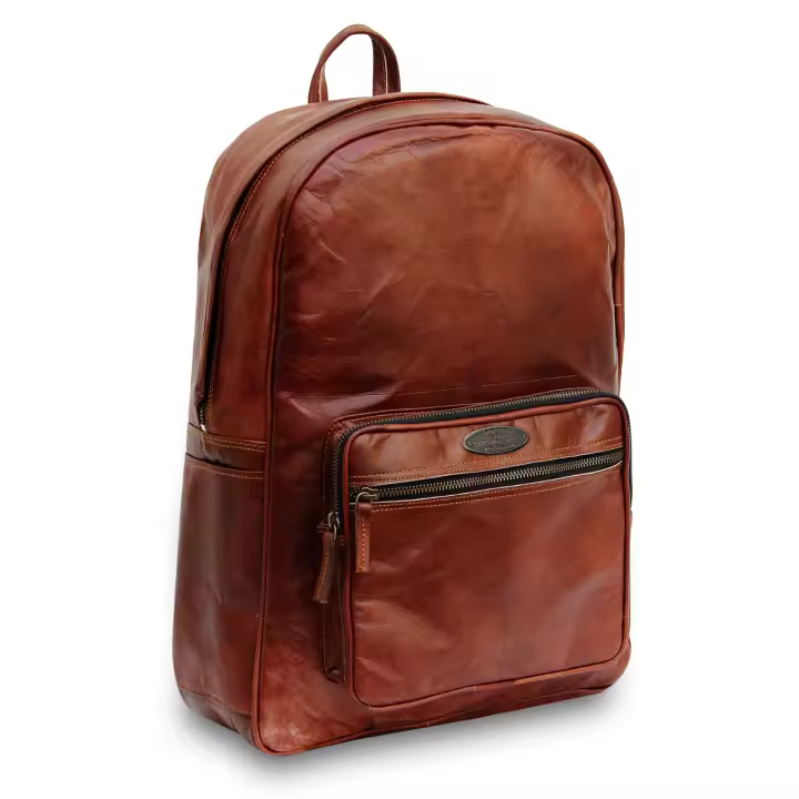 New Handmade World Brown Genuine Leather Shoulder Backpack Laptop Bag - 1