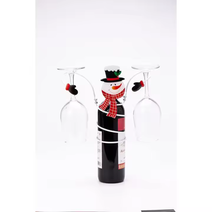 Soporte para copas para fiestas, encimera, para 1 botella de vino y 2 copas - 1