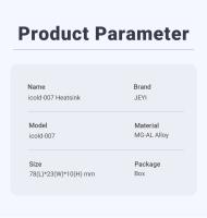 JEYI M.2 SSD Disipador De Calor En Aluminio Con Parche De Silicona Térmica Para PC / PS5 PCIE 2280 Icold-007 Accesorio De Enfriamiento Para SSD NVME NGFF - details 14