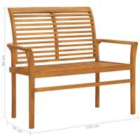 vidaXL Banco de jardín madera maciza de teca 112 cm - details 5