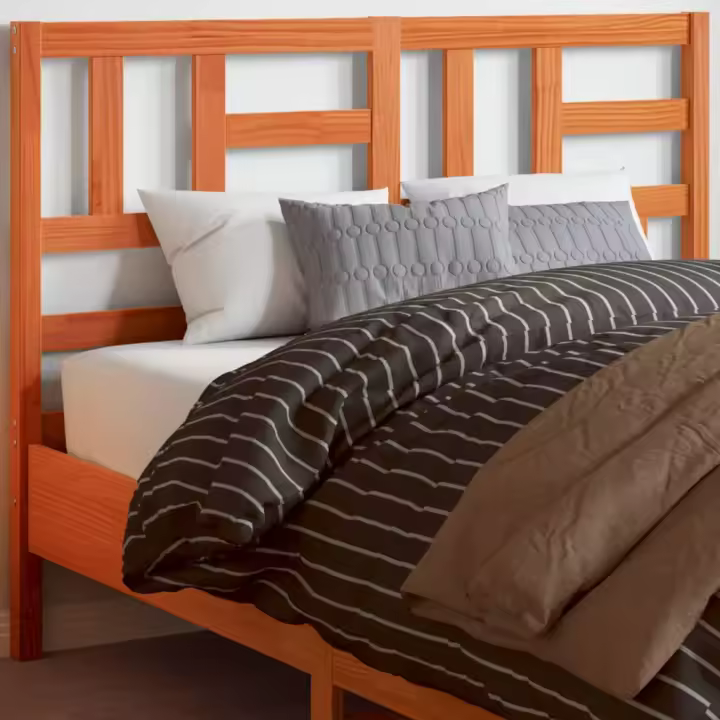 vidaXL Cabecero de cama madera maciza de pino marrón cera 180 cm - 1