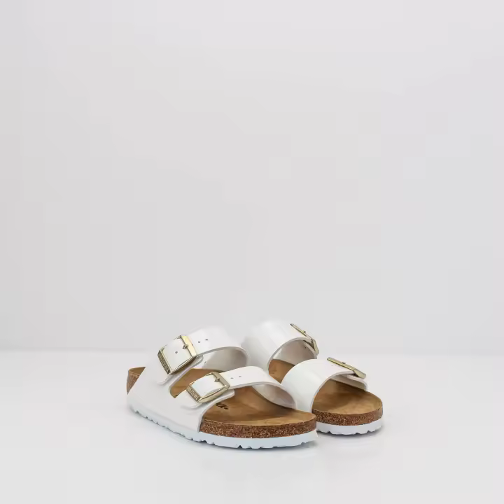SANDALIA - BIRKENSTOCK - ARIZONA BIRKO-FLOR ESMALTADO PATENT WHITE - 1