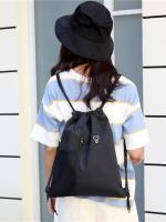 Bolsa de gimnasio con cremallera y bolsillo interior, bolsa de gimnasio Hipster, mochila con cordón ajustable Cy) - details 1