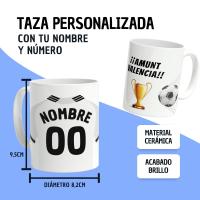DEREGALOOS Taza de Fútbol Personalizada del Valencia C.F. para forofos y aficionados - details 1