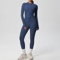 SSITO Traje de Yoga de 2 UDS., Conjunto Deportivo de Gimnasio para Mujer, chándales para correr con Cremallera, ropa Deportiva de entrenamiento, Camisa Deportiva Larga de manga, ropa de Yoga - details 13