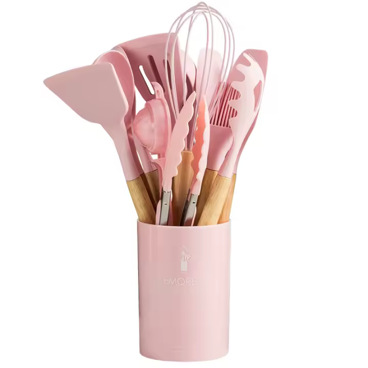Juego De Utensilios De Cocina Ecológicos De Silicona 13PCS Antiadherentes Con Caja De Almacenamiento Herramientas De Hornear Y Medidora - 1