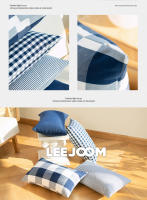 Funda De Cojín LEEJOOM Estilo Nórdico Chequera Y Rayada 45x45cm/30x50cm Azul Decoración Para Sofa Oficina Y Coche - details 5