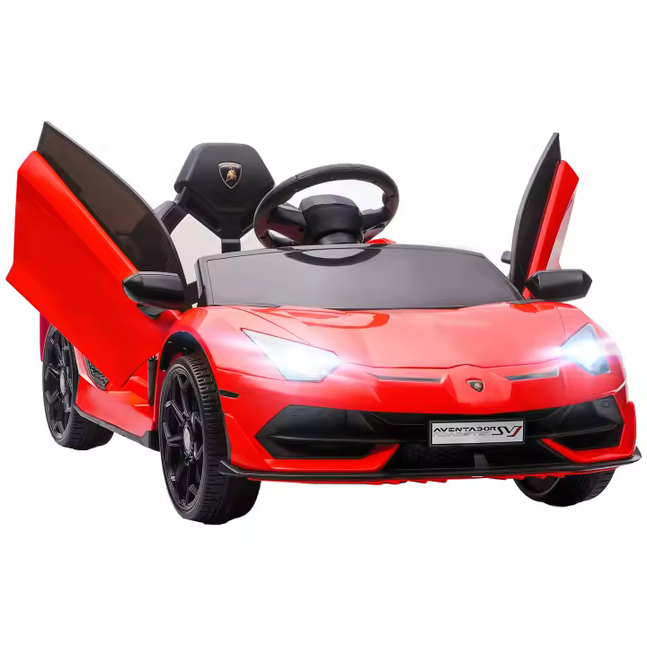 HOMCOM Coche Eléctrico Lamborghini para Niños Coche de Batería 12V Velocidad Max.5 km/h Puerta de Tijera con Control Remoto MP3 Luces y Cinturón de Seguridad - 1