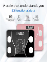 Escala De Peso Bluetooth Escamas Inteligentes Electrónicas BMI Análisis De Composición Precisión Alta Baño Negro Con Batería Medidor De Grasa Corporal - details 0