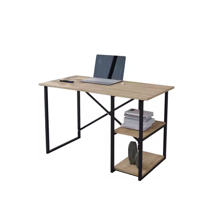 Buyqualia Mesa Escritorio para despacho u Oficina en casa de Estilo Industrial con Estructura de Acero (Ancho 90 cm) - 1