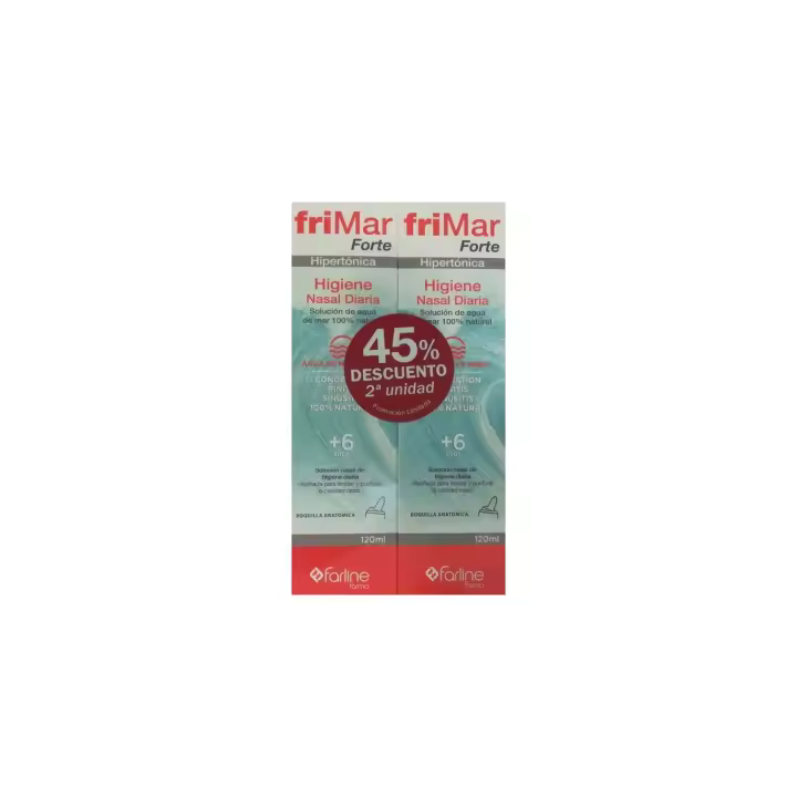 Farline FriMar Forte Hipertónica Higiene Nasal Diaria natural +6 años 45% DESCUENTO 2ª unidad 120ml x 2 - 1