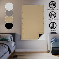 Cortina De Ventana Portátil Y Desmontable 100% Blackout Con Ventosas Para Sala De Estar Y Dormitorio Bloqueo De Calor Y Luz Natural Moderno - details 0