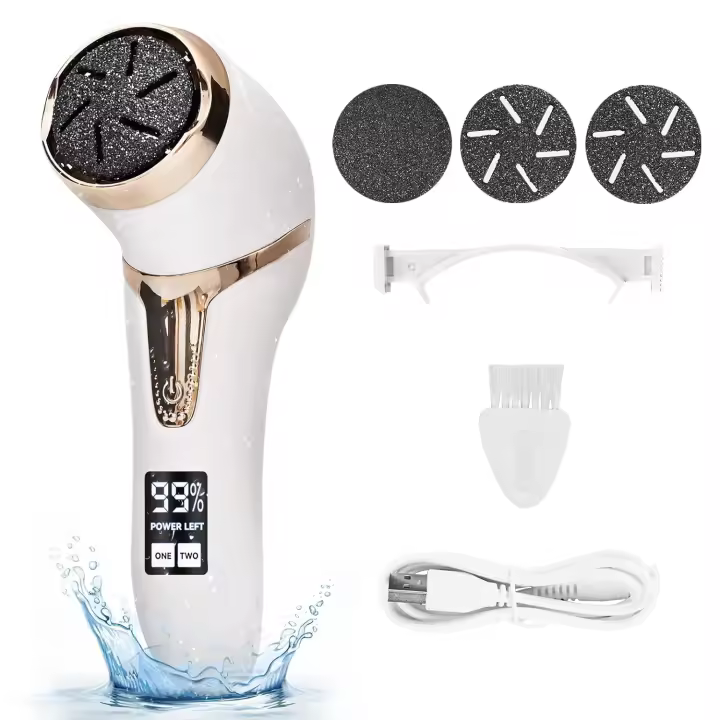 Desodorante eléctrico con sistema de aspiración - incluye 3 platillos voladores y cepillos - Platillo volador para pies - Desodorante - Desodorante inalámbrico - Recargable por USB - Blanco - Kit para el cuidado de los pies - 1