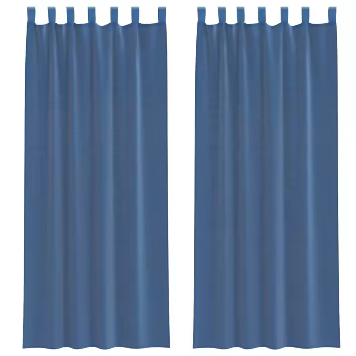 vidaXL Cortinas de gasa con trabillas 2 uds azul real 140x260 cm - 1