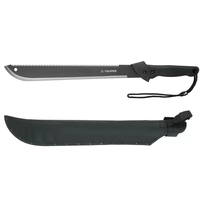 Machete de Doble Filo - 46 cm Resistente a la Corrosión, con Funda - Ideal para Acampar y Senderismo - Marca TRUPER - 1