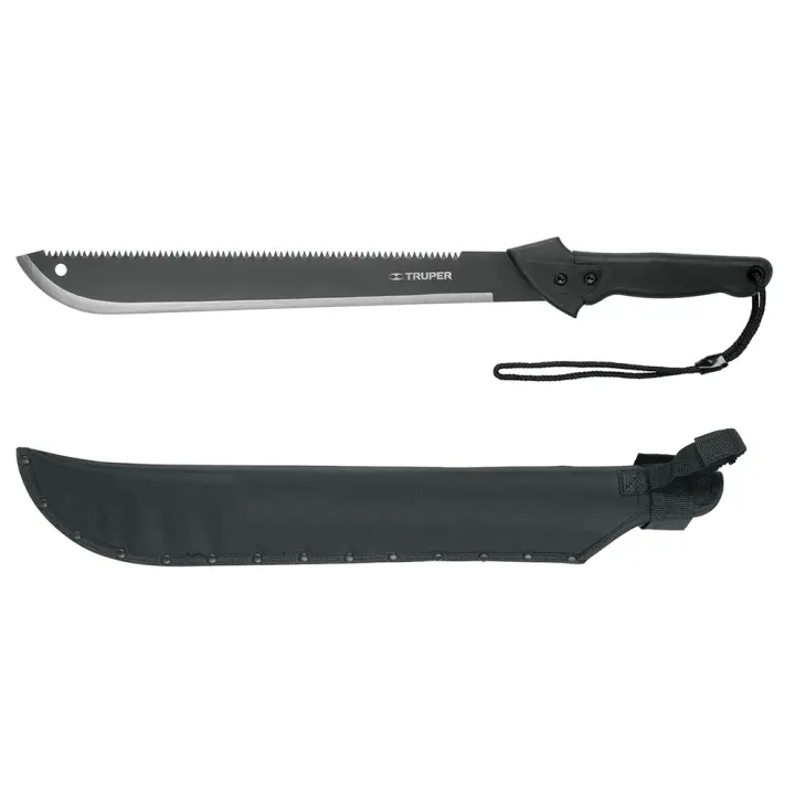 Machete de Doble Filo - 46 cm Resistente a la Corrosión, con Funda - Ideal para Acampar y Senderismo - Marca TRUPER - 1