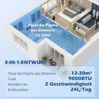 Aire acondicionado portátil 3 en 1: Refrigeración, ventilación y deshumidificación, BTU 9000, control remoto LED con temporizador. - details 3