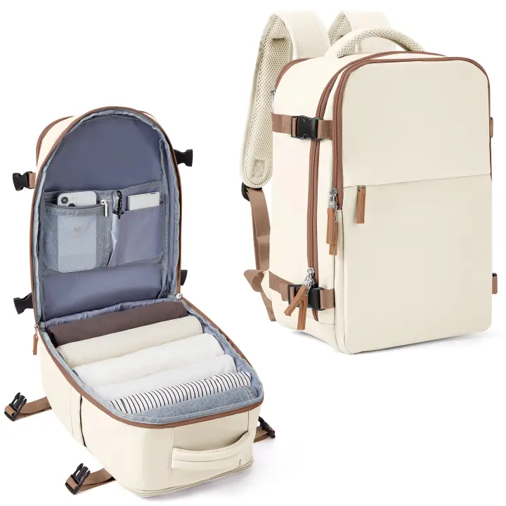 Ryanair-Easyjet -bolsa para ordenador portátil de gran capacidad para mujer, mochila impermeable para viaje de negocios y escuela, equipaje de mano, 40x20x25 - 1