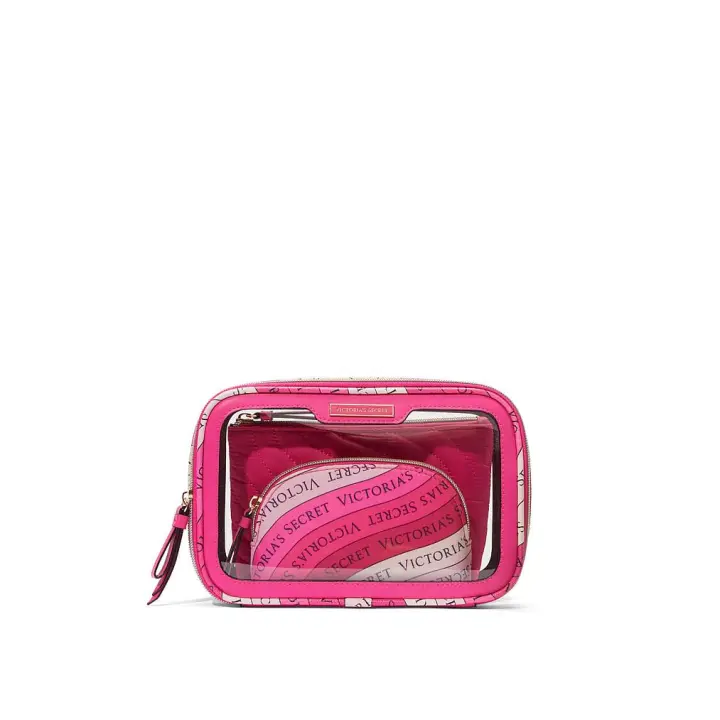 Victoria's Secret  Bolsa de Cosméticos  Neceser De Maquillaje  3 Piezas  Modelo: Hot Pink  Victoria Secret - 1