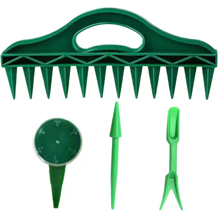 Plantador múltiple, plantador de plántulas con 12 puntas, juego de dispensador de semillas para sembrar, herramienta de mano para sembrar semillas, excavadora de tierra ajustable, 4 piezas para sembrar semillas - 1
