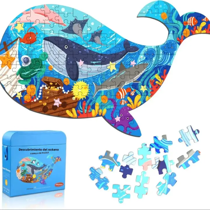 Rompecabezas De Animales Únicos Para Niños Juguete De Rompecabezas Con Caja De Regalo De Papel Juegos Educativos Montesorri Para Niños Y Niñas - 1