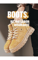 Botas De Otoño Para Hombre Antideslizantes Resistentes Al Desgaste Con Tela De Canvas Suela De Goma Botines Retro De Moda Para Caminar Y Trabajo - details 1