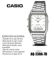 Reloj Casio Vintage Edgy AQ-230A-7D Analógico y Digital Unisex - details 0