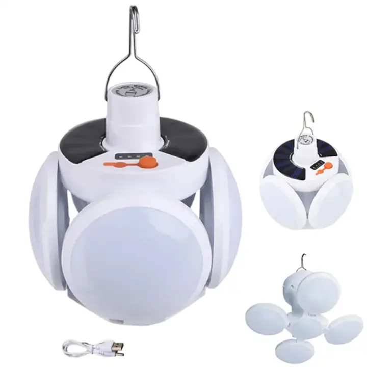 Lámpara De Emergencia Portátil Solar LED Recargable USB Torcha De Búsqueda Para Camping Y Apagones Plegable Y Ligera - 1