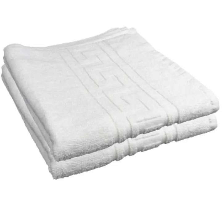 Toalla de Baño Blanca para Hotel de 100% Algodón Cardado 500 Gr/m2 con Cenefa Greca de Dhestia Home - 1