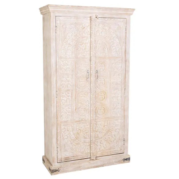 WANDERLUST DECO Armario de Madera Acabado Artesanal 100x40x180h Cm - Amplio Espacio de Almacenamiento - 1