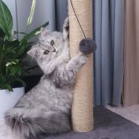 Palo De Afilado Vertical Para Gatos Con Pluma De Pelo Suave Y Sisal Marco De Subida Para Gatos Pequeños Juguete Anti-estrés Duradero Y No Caído - details 5