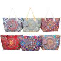 Bolso de playa plegable grande con cremallera - Bolso de hombro ligero y duradero con monedero incluido, ideal para compras, camping y viajes, diseño de hojas tropicales impreso, múltiples colores disponibles - details 0