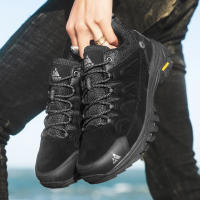 Zapatos De Senderismo Para Hombres HIKEUP De Cuero Suela De Goma Antideslizante Transpirables Malla Superior Tamaño 40-45 Color Negro Verde Caqui Gris - details 28