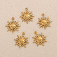 5pcs Encantos De Sol En Acero Inoxidable Para Conectores De Joyería Suministros Para Hacer Pendientes DIY Encantos Solares Encuentros De Joyería - details 2