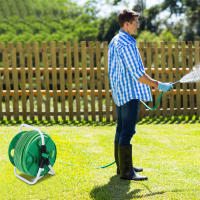 Carro De Riega Jardín Portátil Organizador De Tubo De Agua 25M Soporte De Almacenamiento Para Herramientas De Jardinería Plástico Resistente - details 4