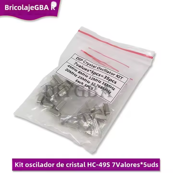 Kit De Oscilador De Cristal IBUW 35PCS Con Frecuencias Assortment 5PCS HC-49S 32.768Khz 6Mhz 8Mhz 11.0592Mhz 12Mhz 16Mhz 20Mhz Para Electrónica - 1