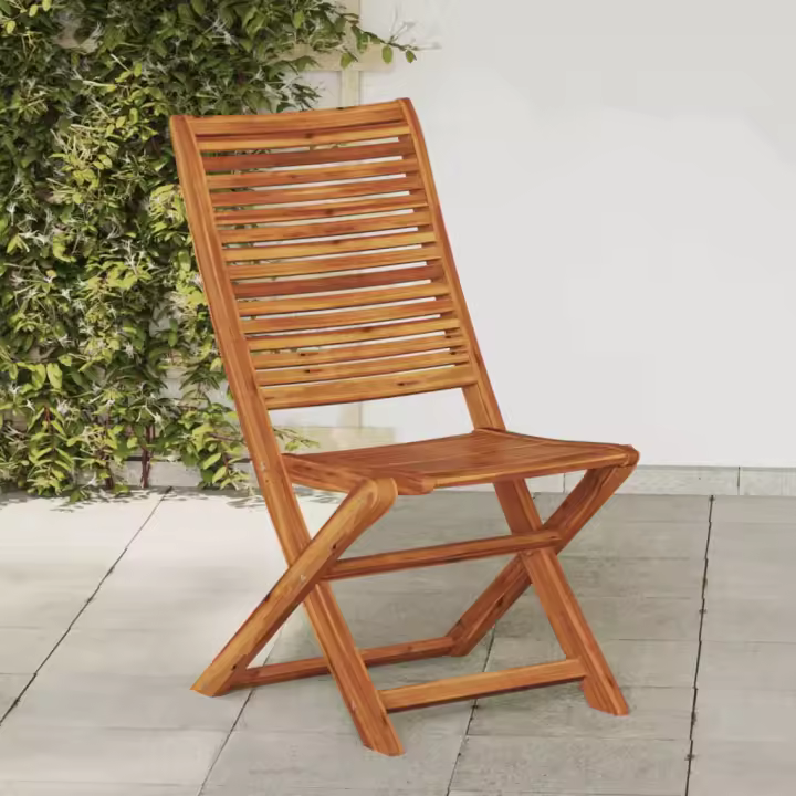 vidaXL Sillas plegables jardín 2uds madera maciza acacia en modelo Con reposabrazos/Sin reposabrazos | cómodas modernas ergonómicas para comedor cocina salón hogar - 1