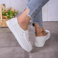 Zapatos Deportivos Casuales Para Mujer Ligeros Y Antideslizantes Zapatillas Planas Con Cordones Para Exteriores Zapatos De Mezclilla - details 4