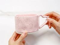 Taza De Café De Cerámica De 300ml Estilo Ins Forma De Corazón Con Mango Para Desayuno Leche Y Avena Regalo De San Valentín Universal Tamaño 9.3x7cm - details 7
